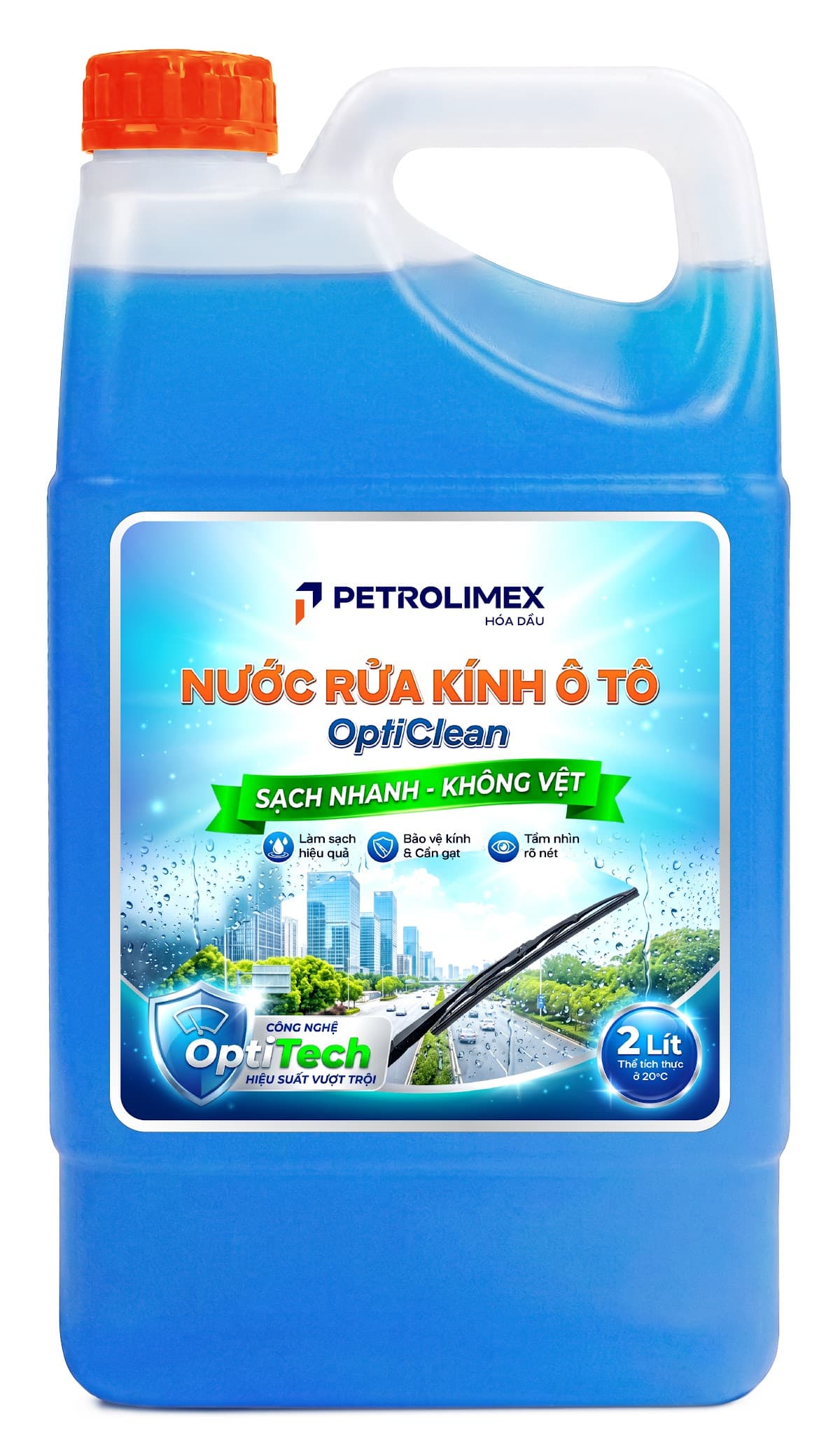 Bao bì sản phẩm Nước Rửa Kính Ô Tô OptiClean của PLC